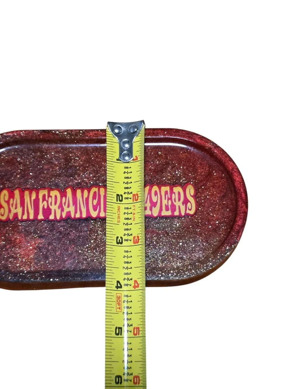 San Francisco 49ers Glitter Resin Trinket Tray EUC Football NFL
